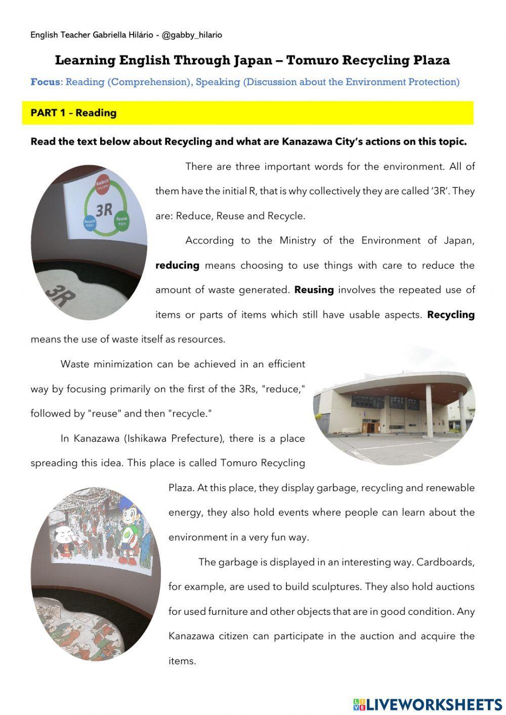 Learning English Through Japan – Tomuro Recycling Plaza