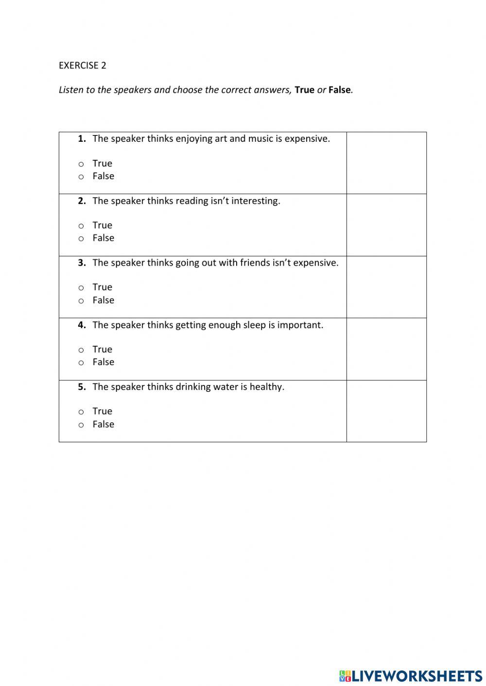 IE0, Unit 8, Listening and Speaking, Exercise 2