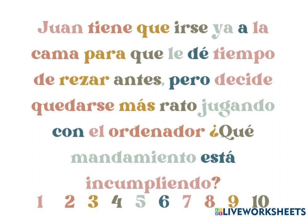 Problemas de los 10 mandamientos