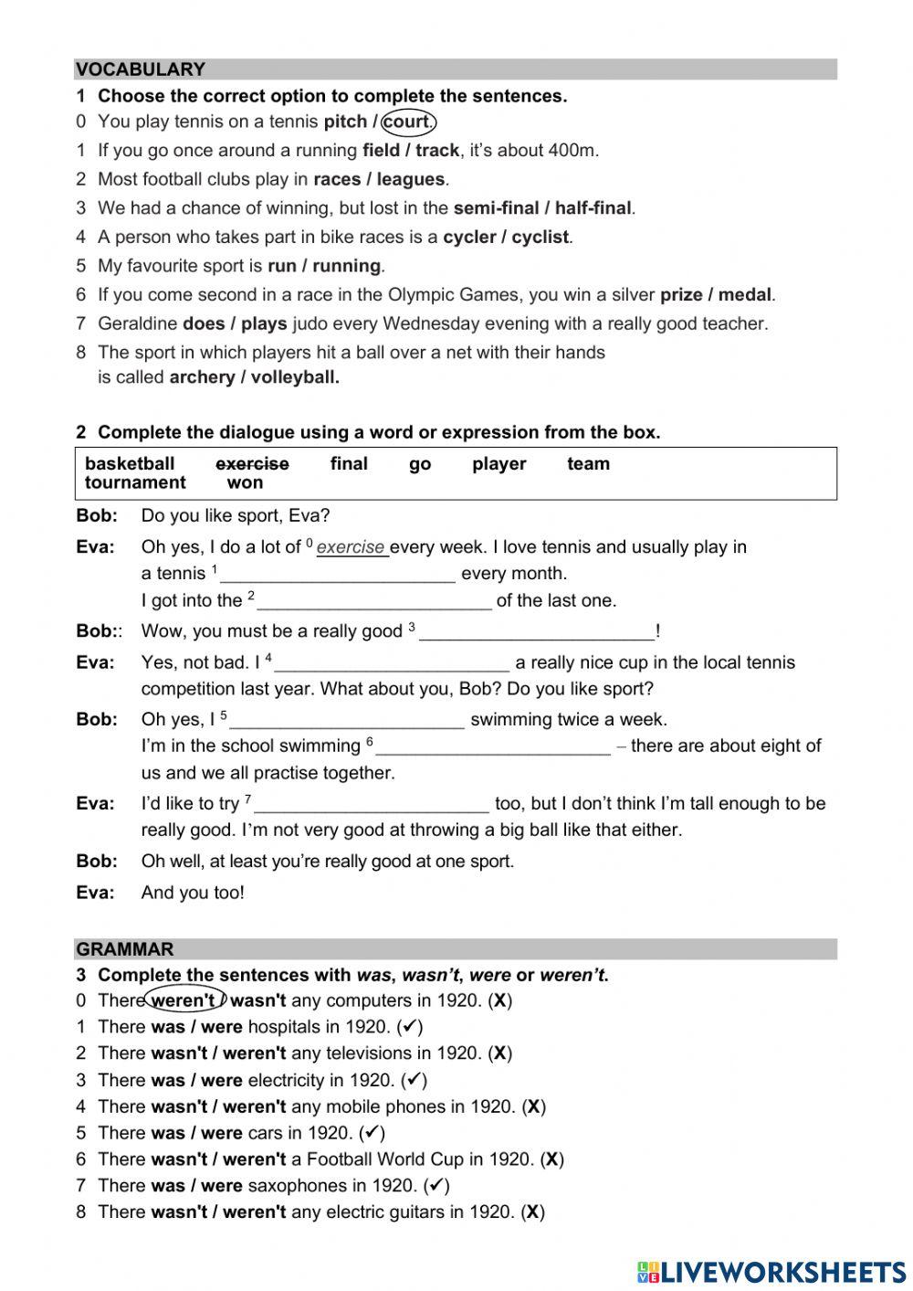 WW 1 Unit 6 language test