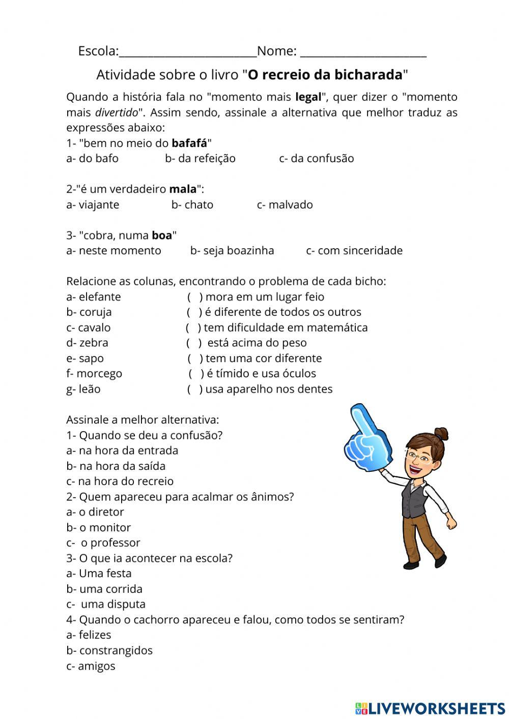 O recreio da bicharada