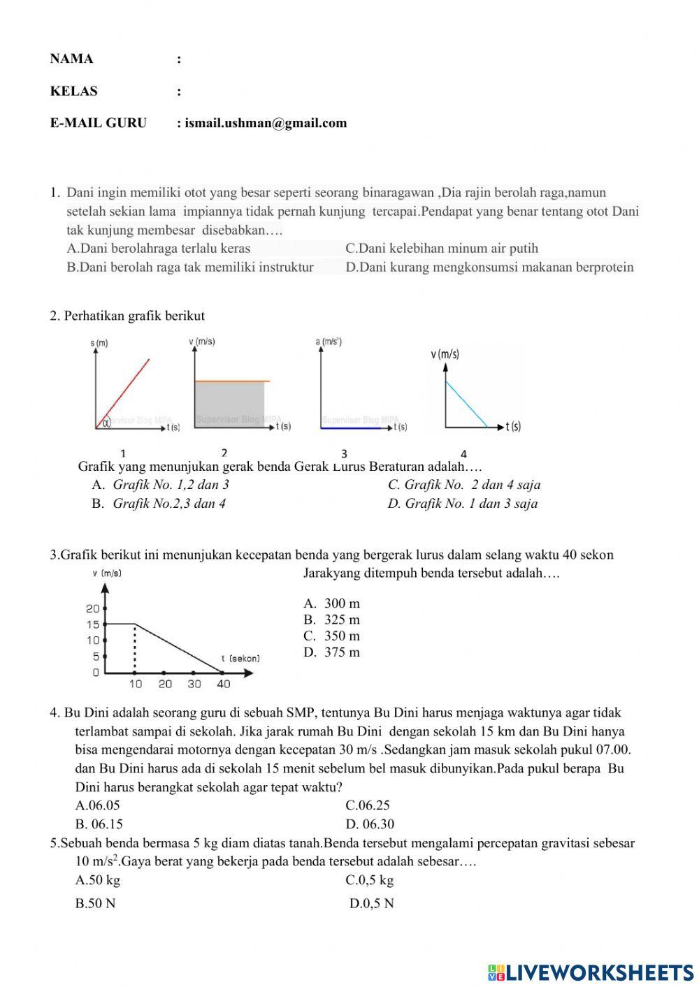 Soal ipakelas 8 semester 1