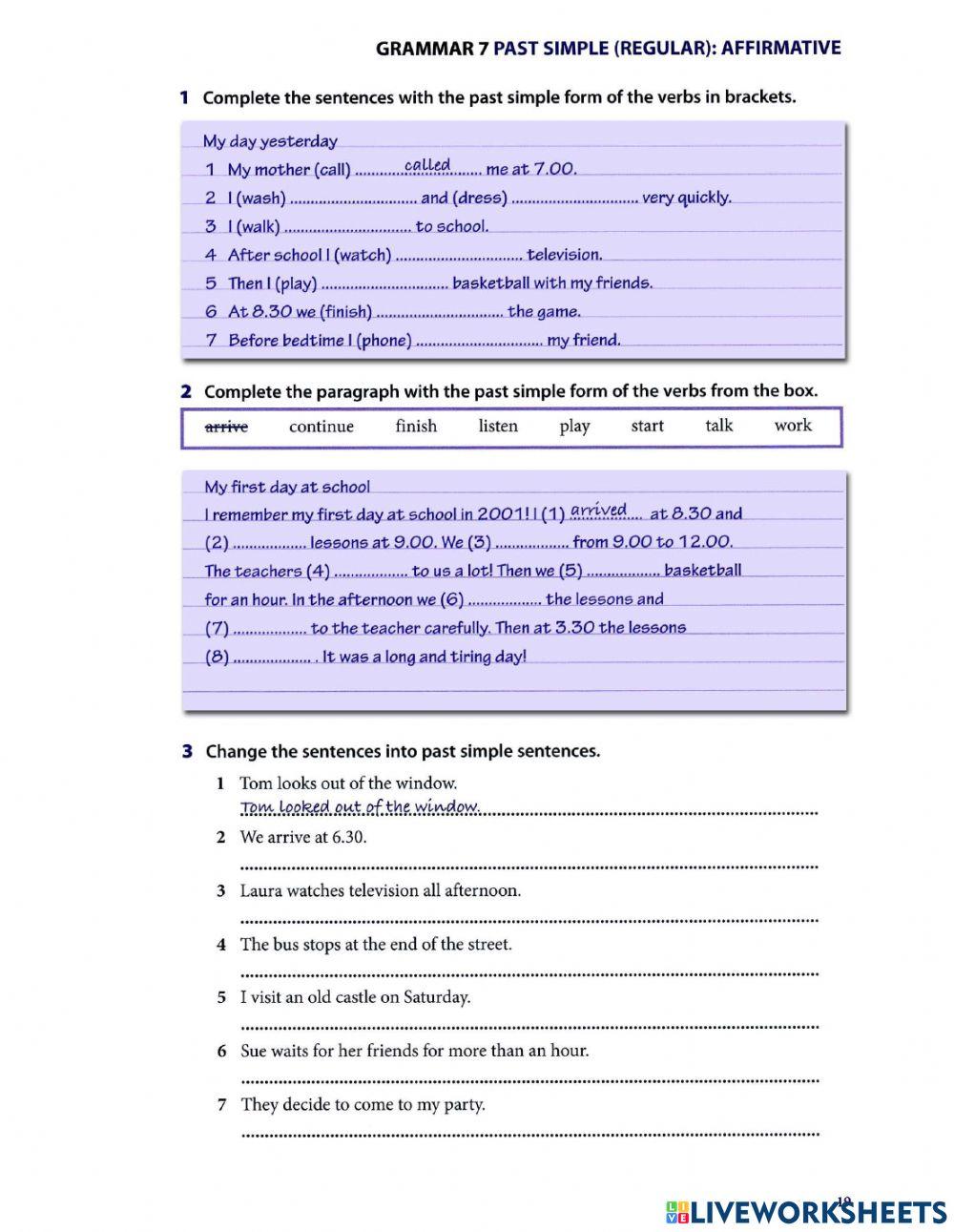 Unlock 2-LS-Week 2-Lesson 2.1-Grammar Homework