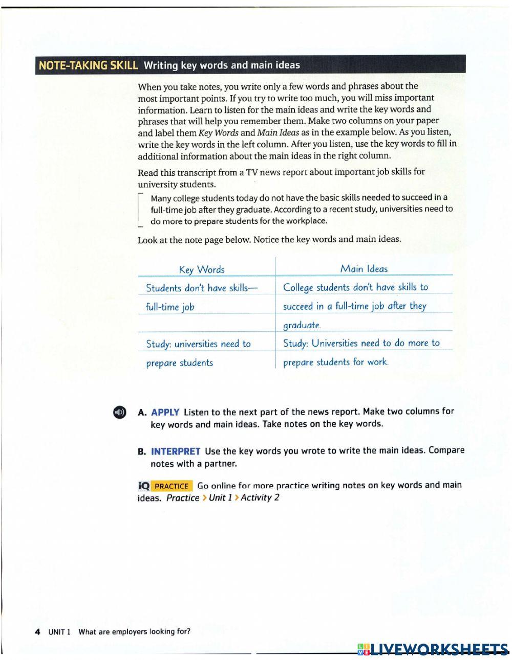 Unlock 2-LS-Week 2-Lesson 2.1-Listening Homework