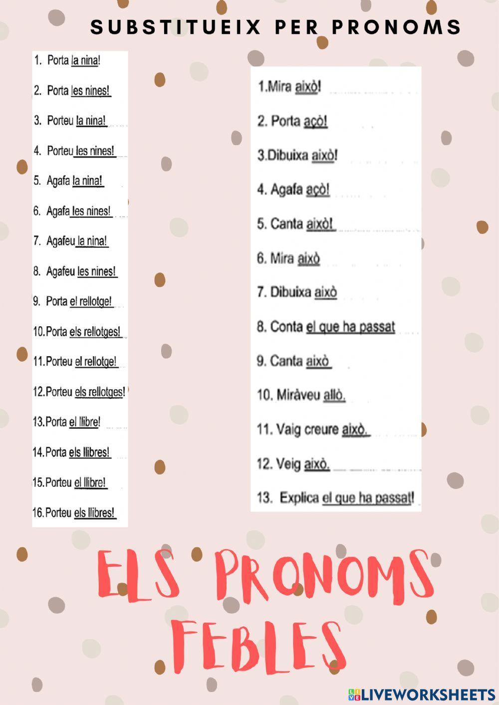 Els pronoms febles (I)