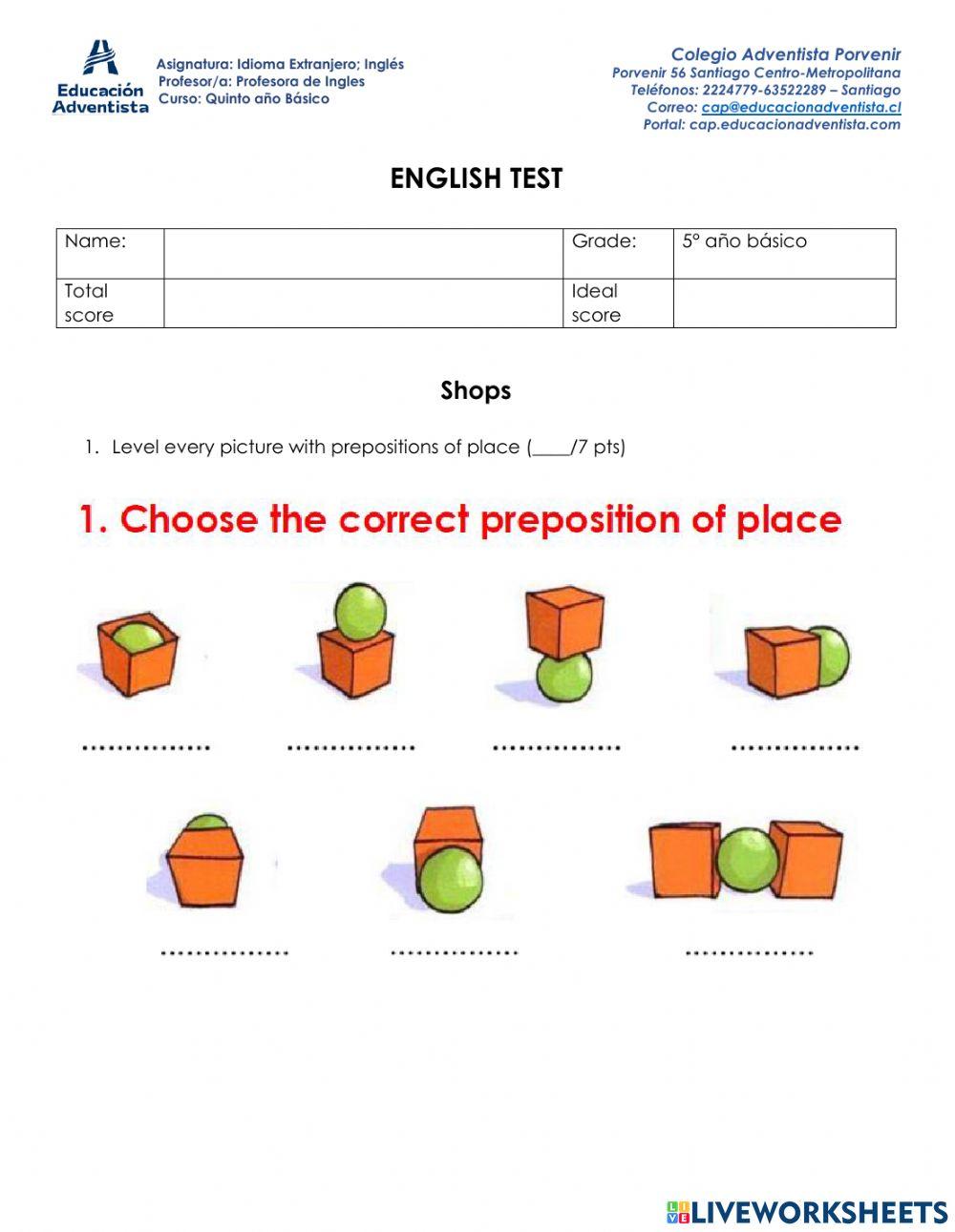 Ingles online exercise for basico