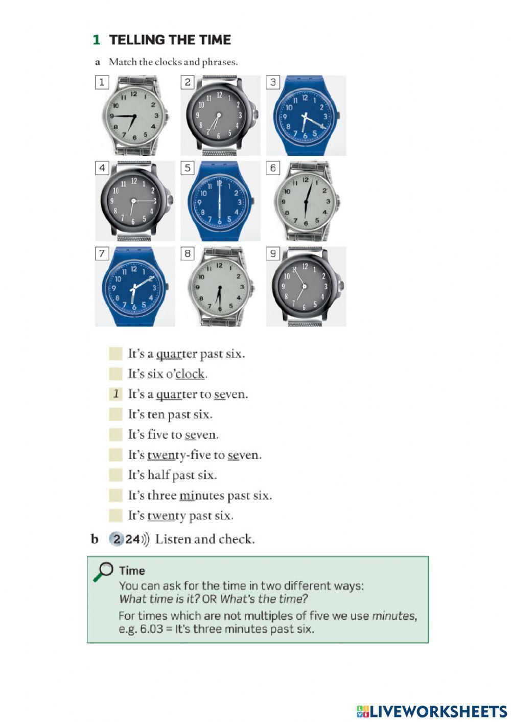What time is it 2216886 | KateDove | Live Worksheets