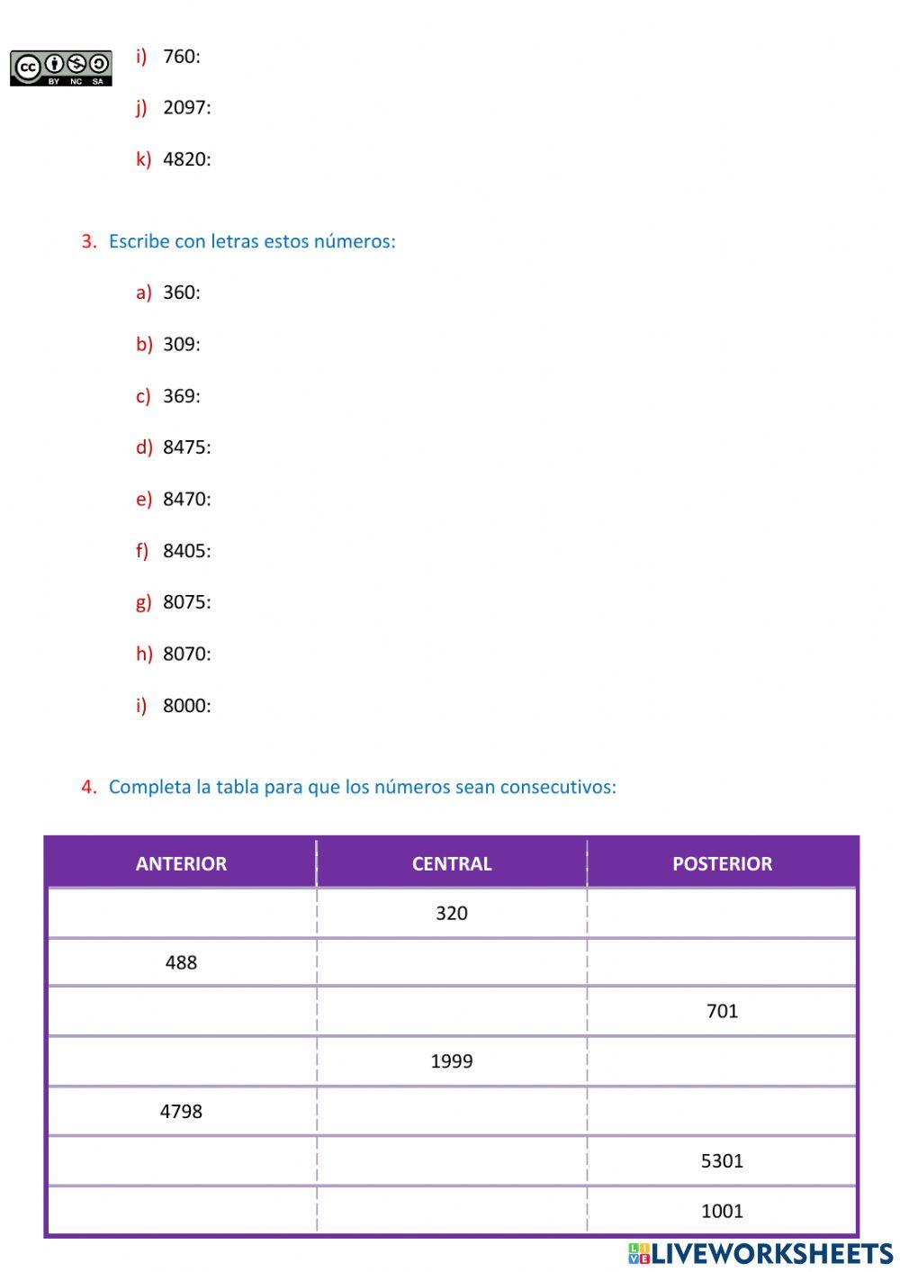 Números de tres y cuatro cifras (CC)