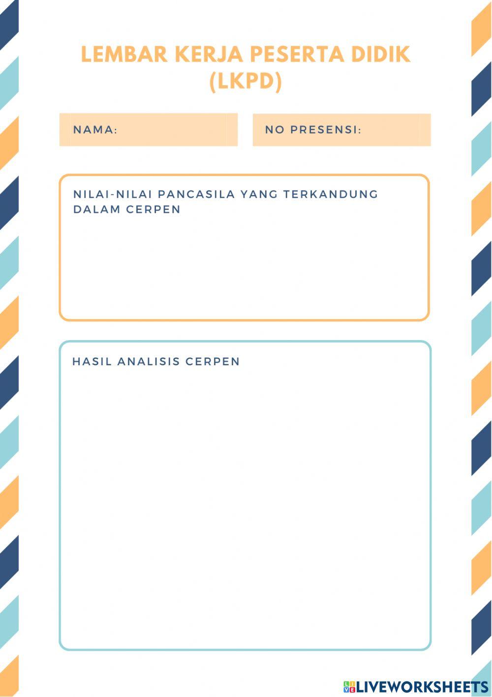 LEMBAR KERJA PESERTA DIDIK (LKPD) PKn Kelas 6 Nilai-nilai Pancasila