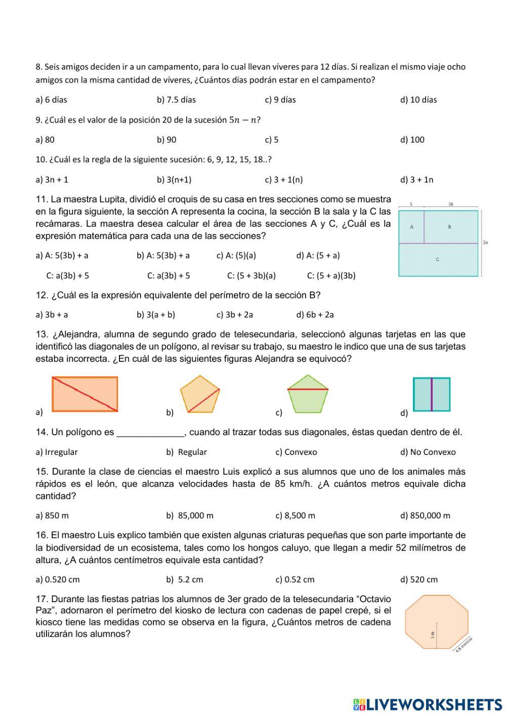 Examen de matematicas