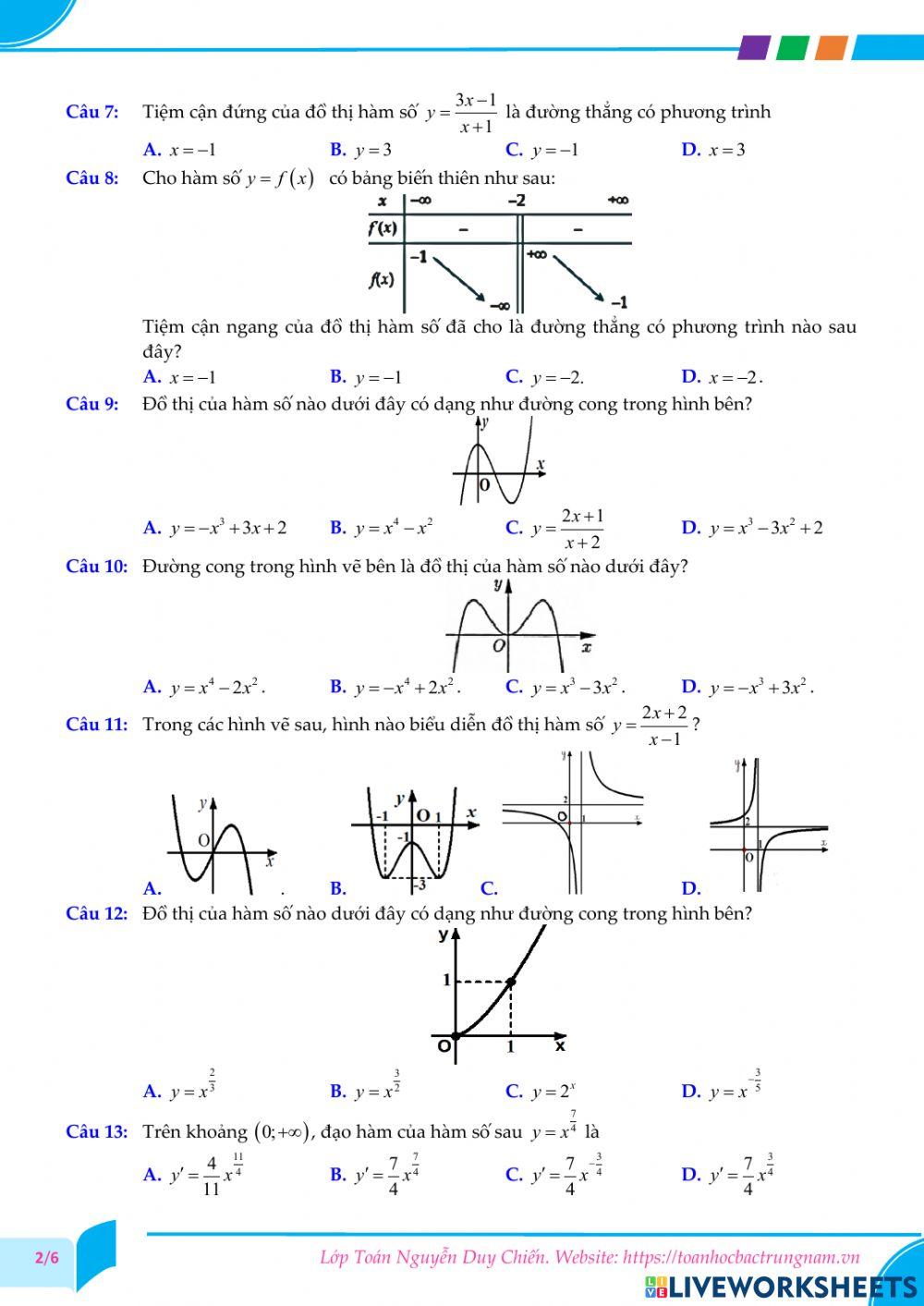 Toán 12 - Kiểm tra CK1 - Đề số 02 - PBC 2022