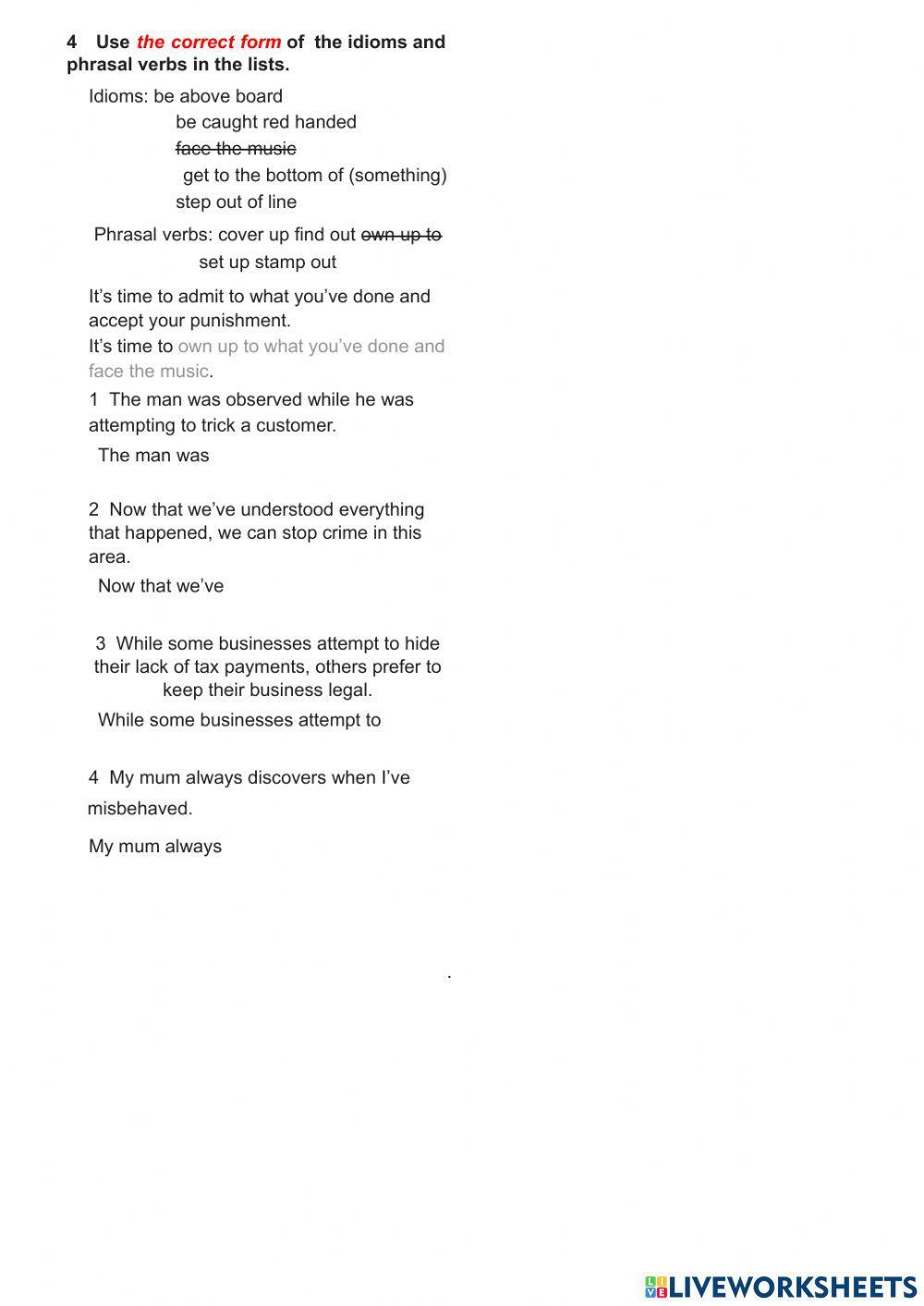 Idioms crime and justice