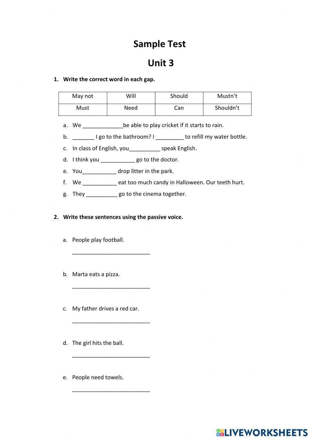Modal verbs and passive