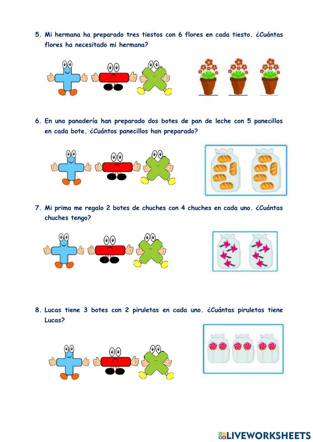 Iniciación problemas multiplicación 1