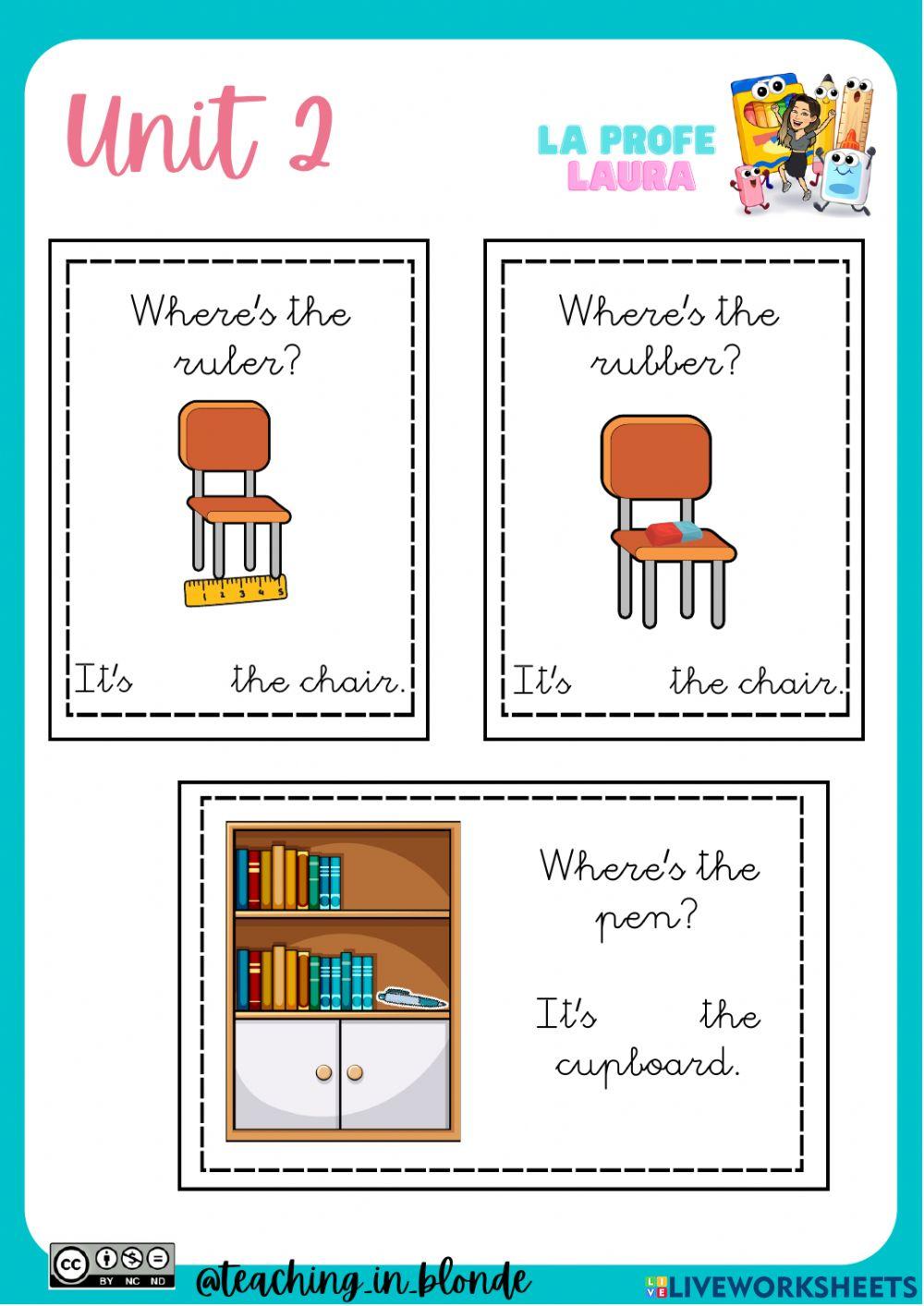 Prepositions: on - in - under
