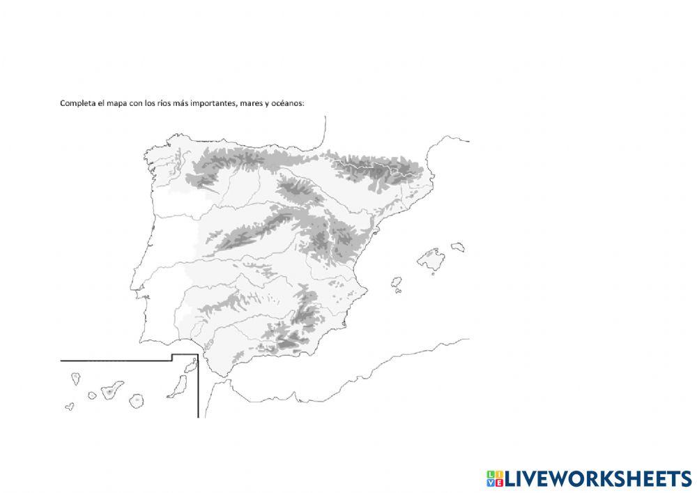 Examen Relieve de España 6º primaria