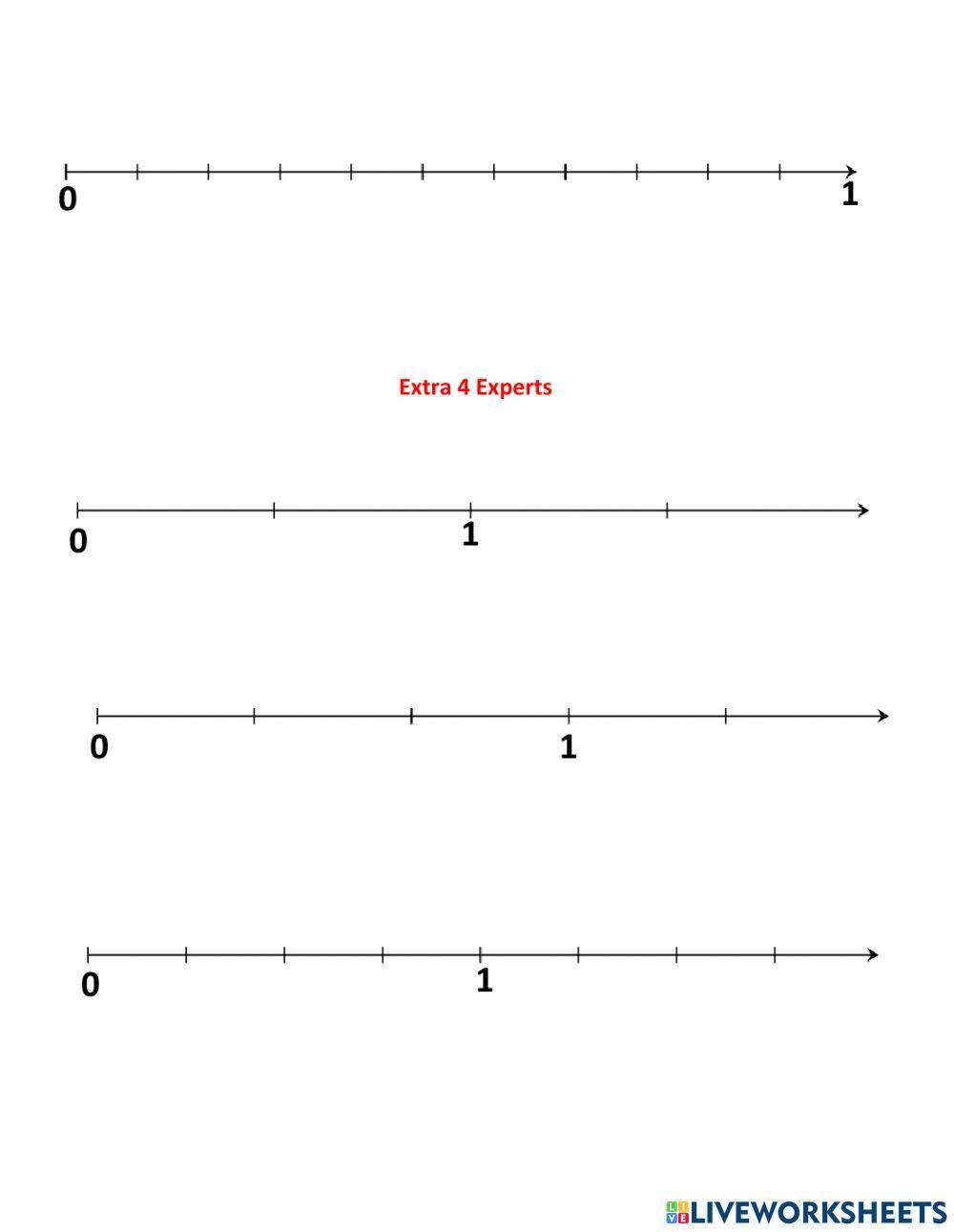 Fractions on a number line