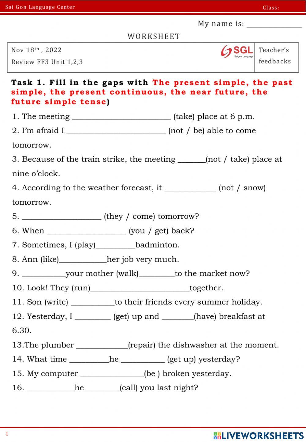 Mango Review FFs3 Unit 1-3