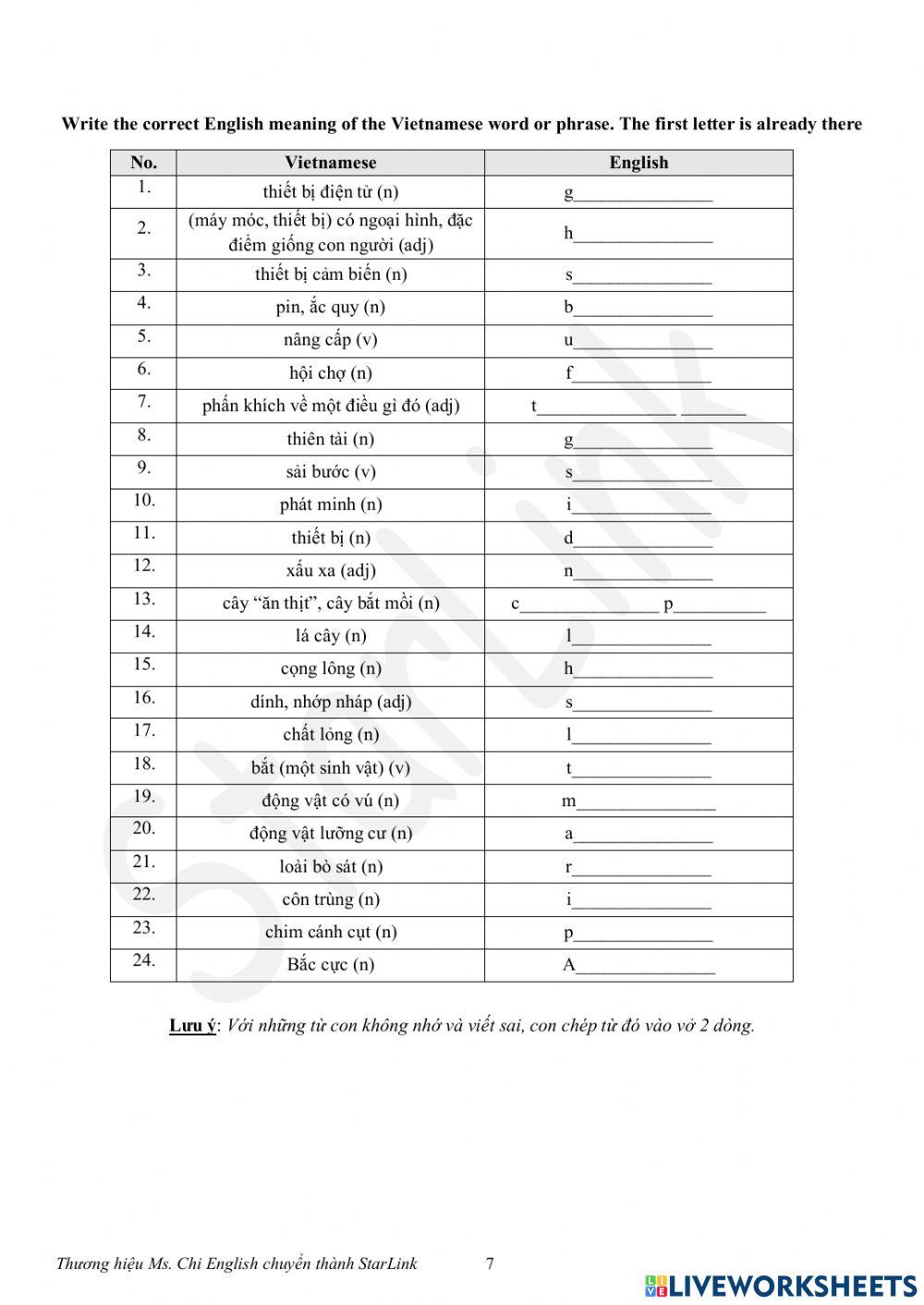 Foreign Teacher-S6-WEEK 15-U3&4-VOCAB REVISION
