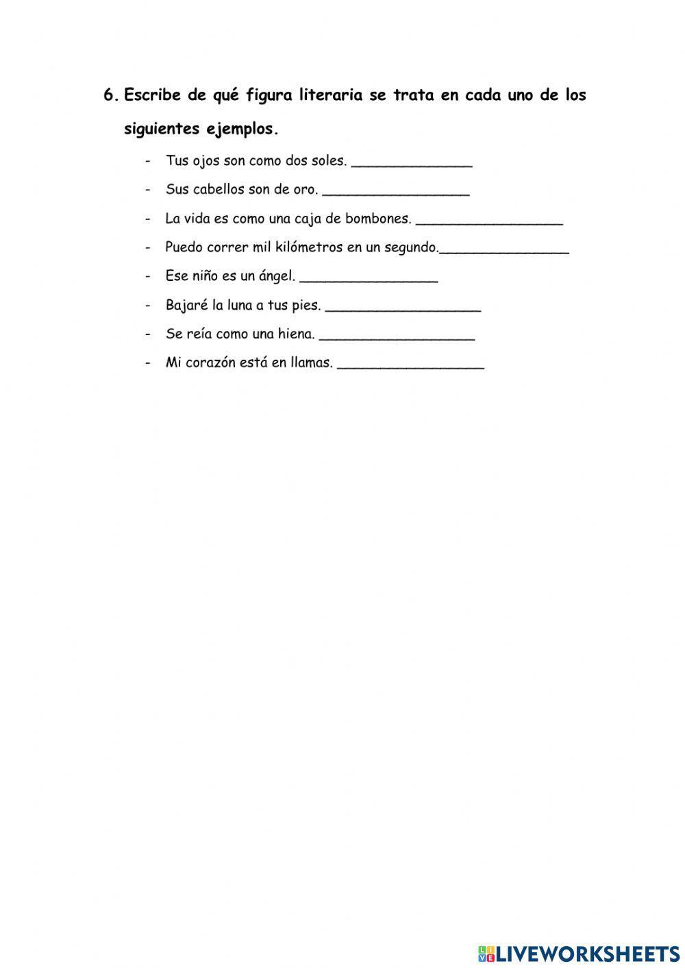 Ejercicios repaso Lengua