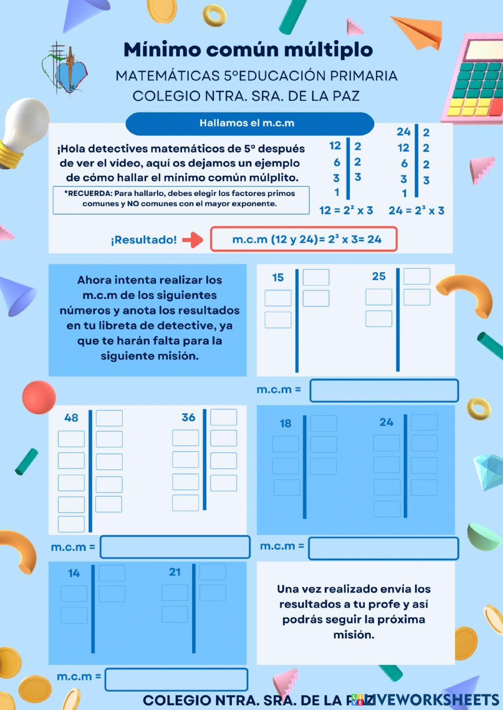 Mínimo común múltiplo