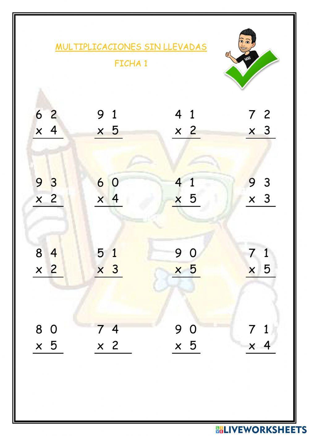 Multiplicaciones sin llevadas