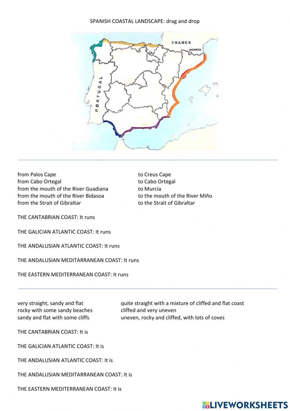 Spanish coastline landscapes