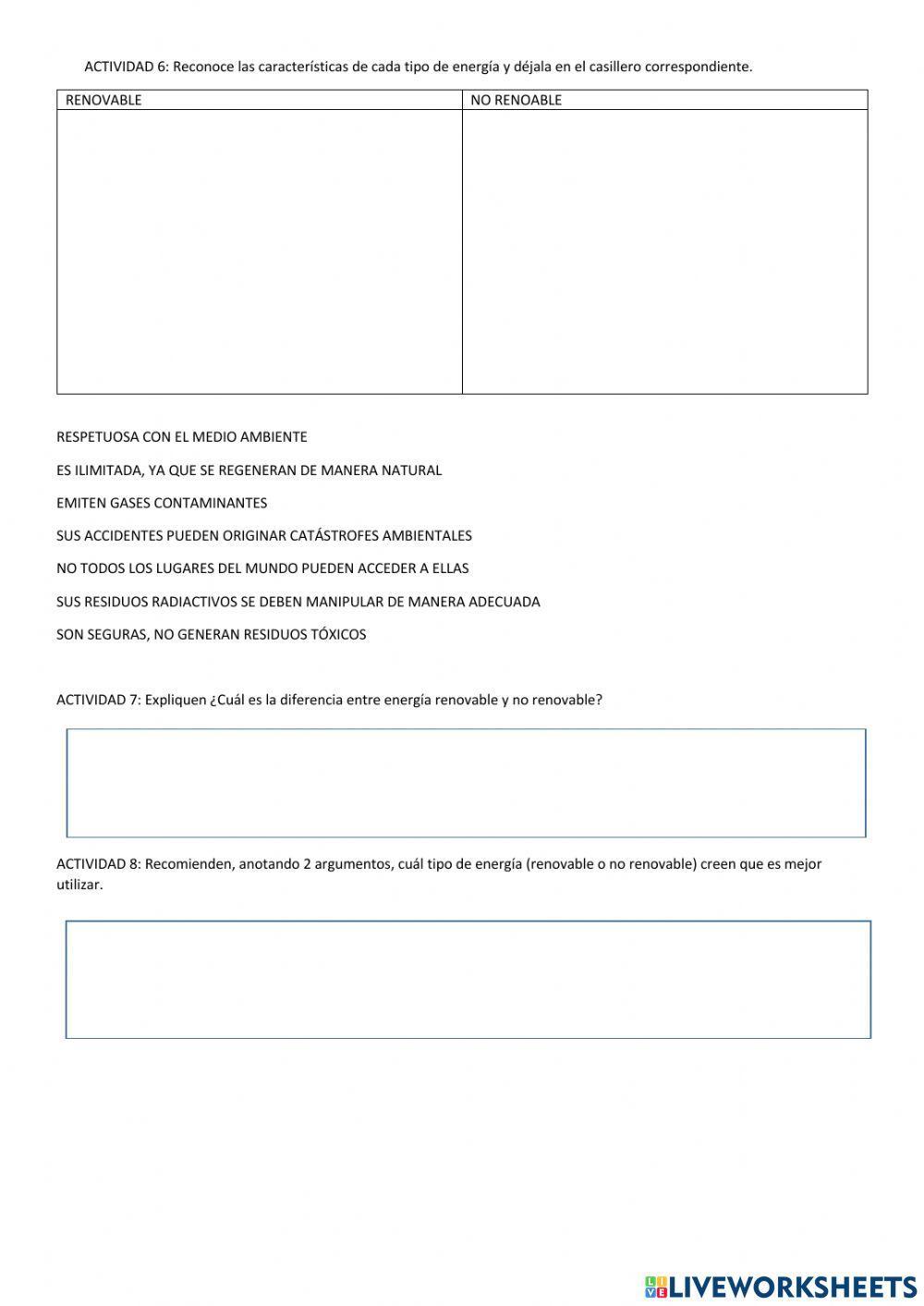 Energías renovables y no renovables