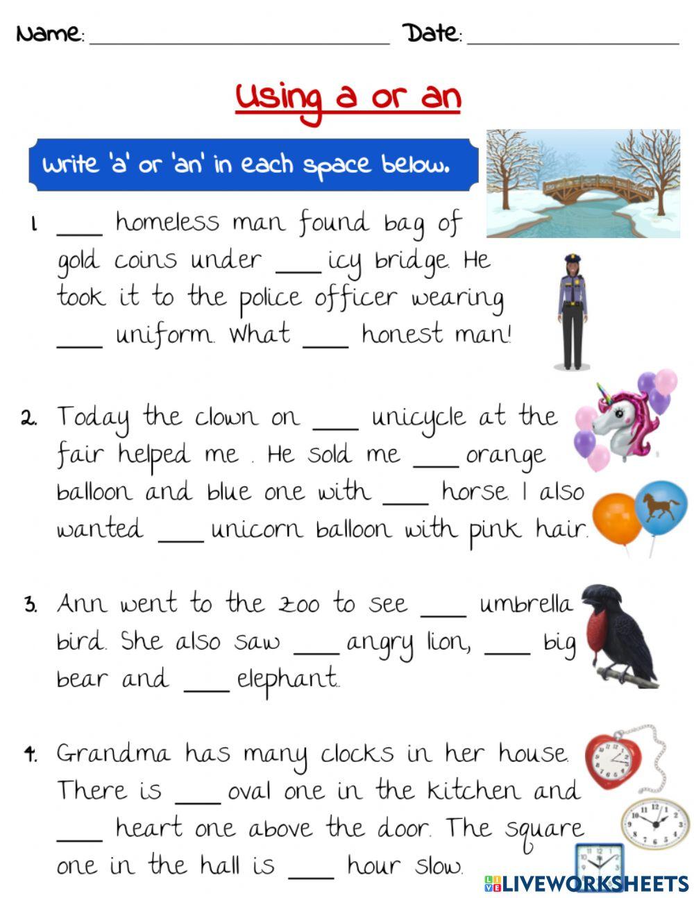 Using 'a' or 'an' Using 'a' or 'an'
