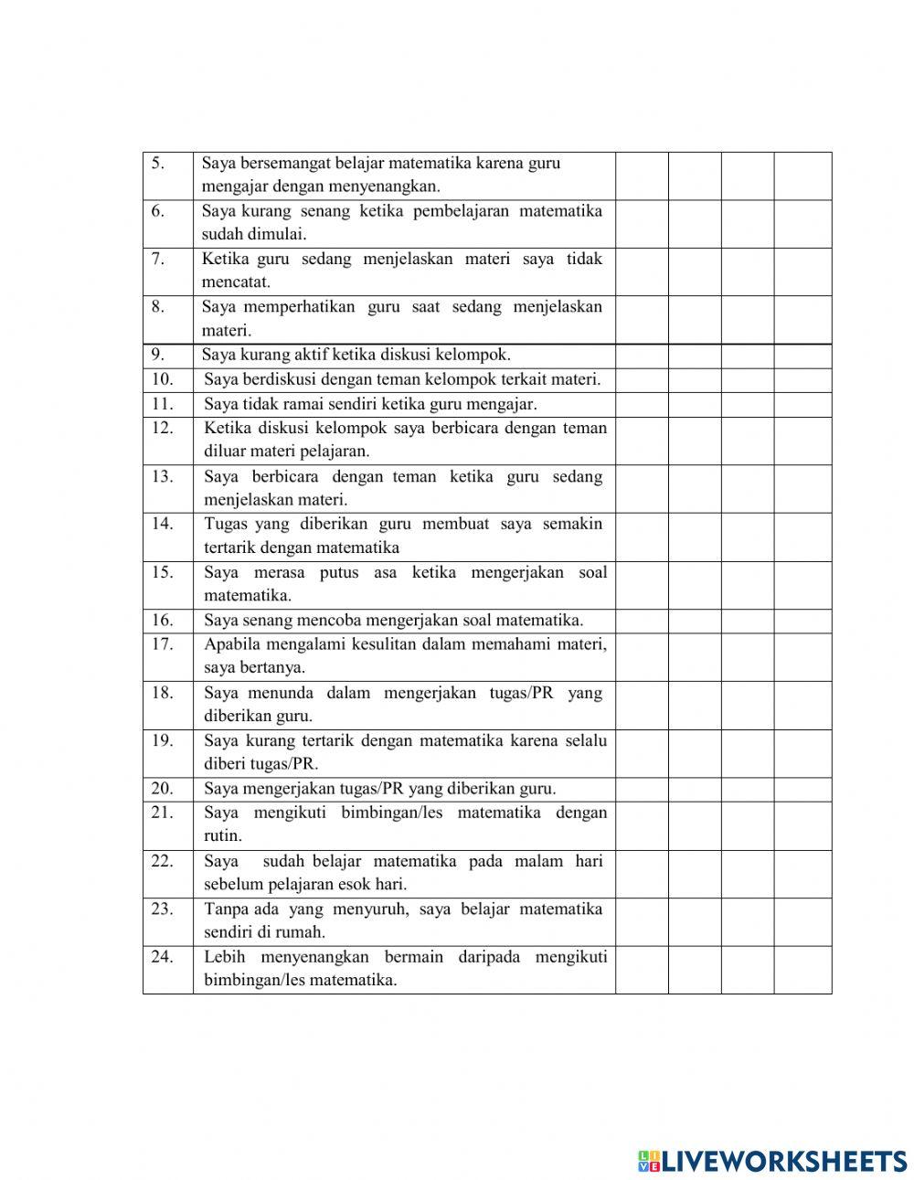 Angket Minat Belajar