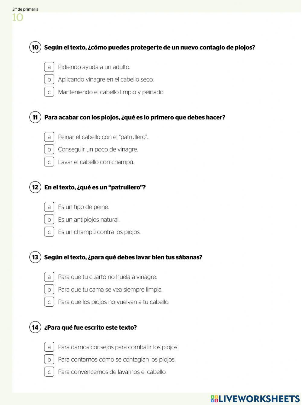 Prueba muestral segudo grado primaria