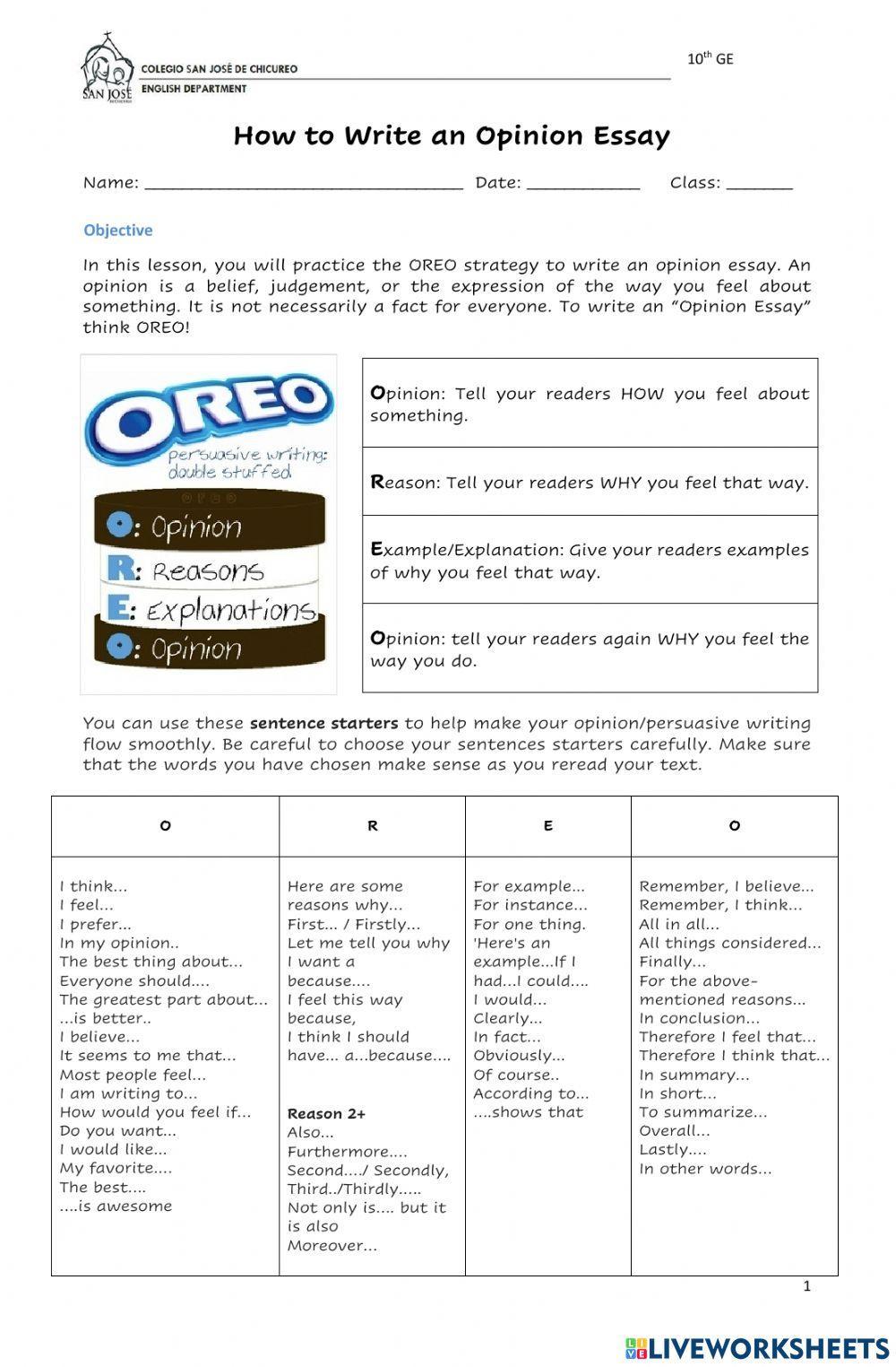 How to Write an Opinion Essay