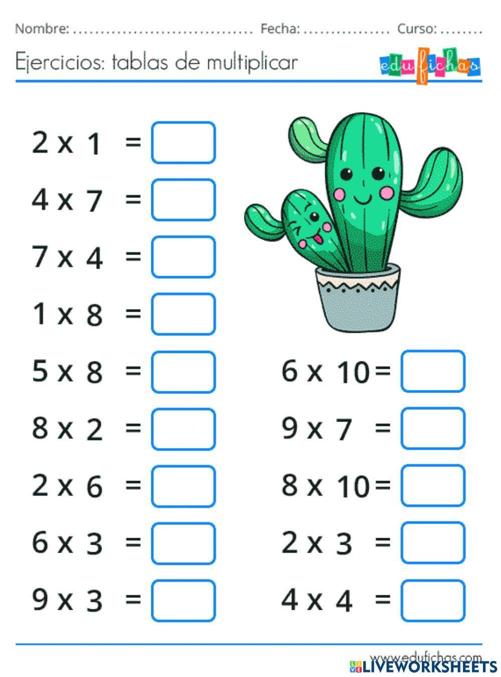 Tablas de multiplicar