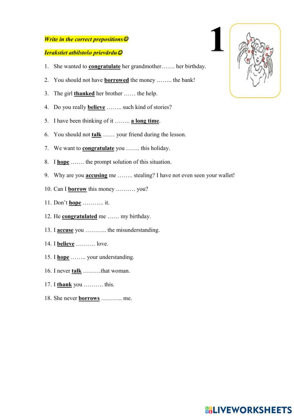 Dependent prepositions
