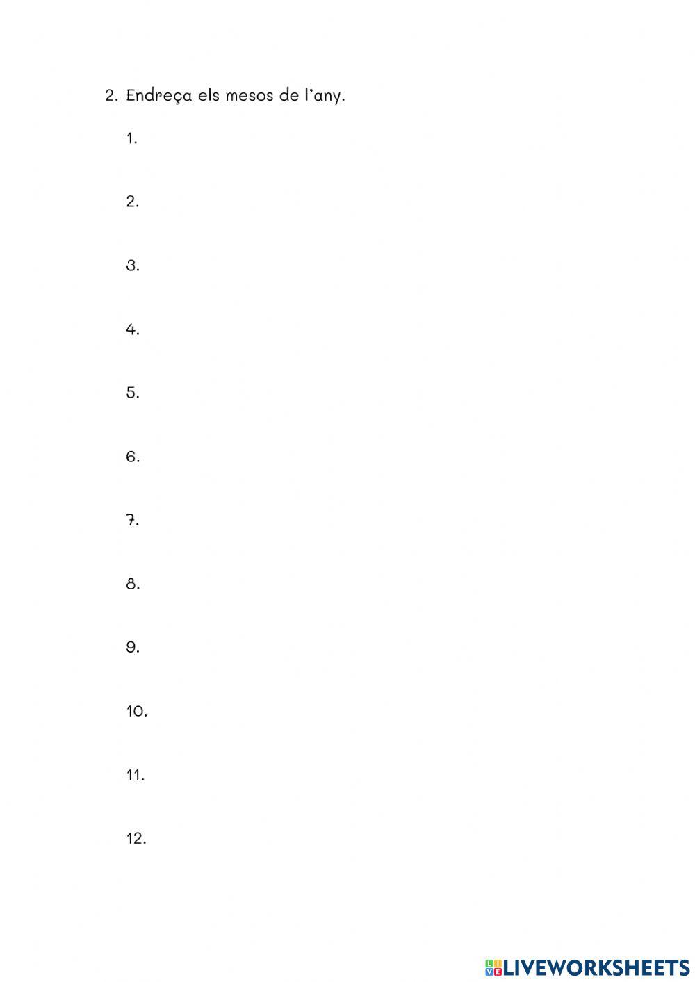 Dies i mesos de l'any