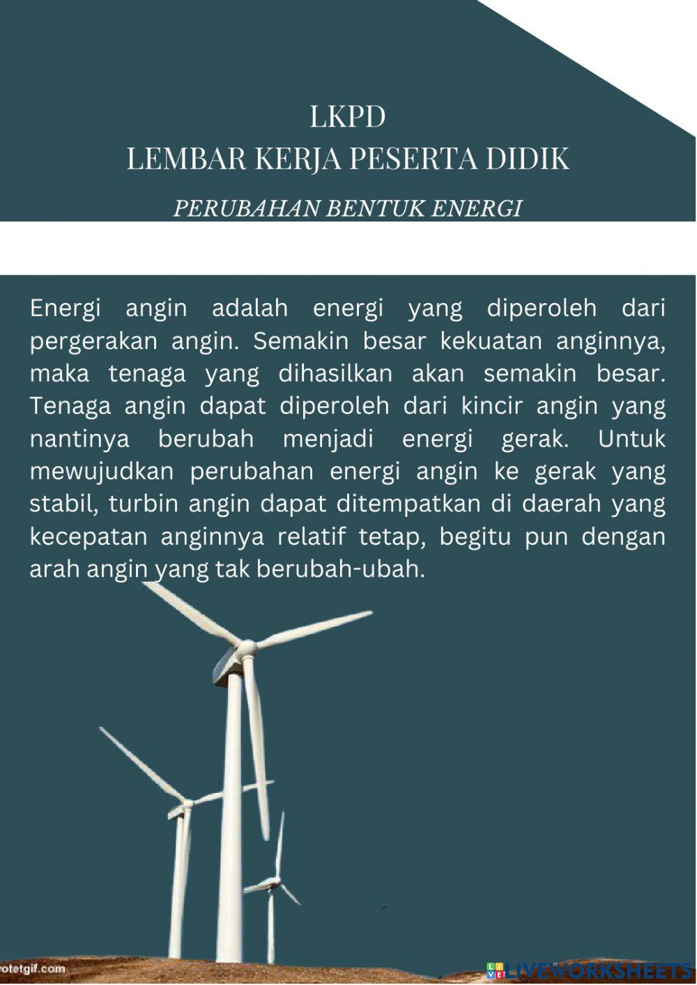 LKPD 2 ( Perubahan Bentuk Energi)