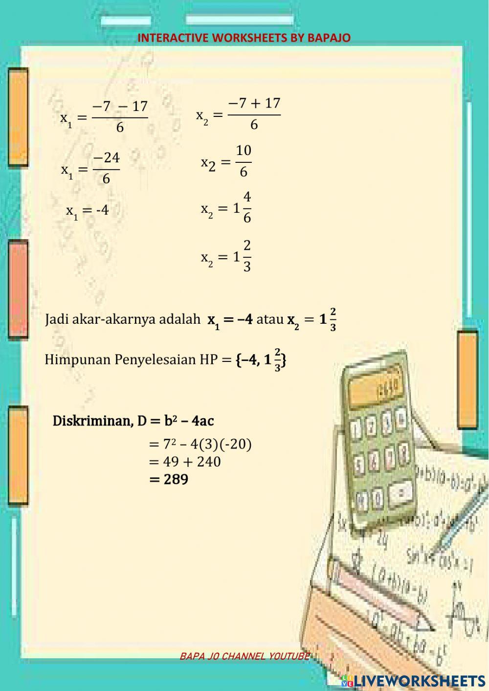 Rumus abc (Rumus Kuadratik)