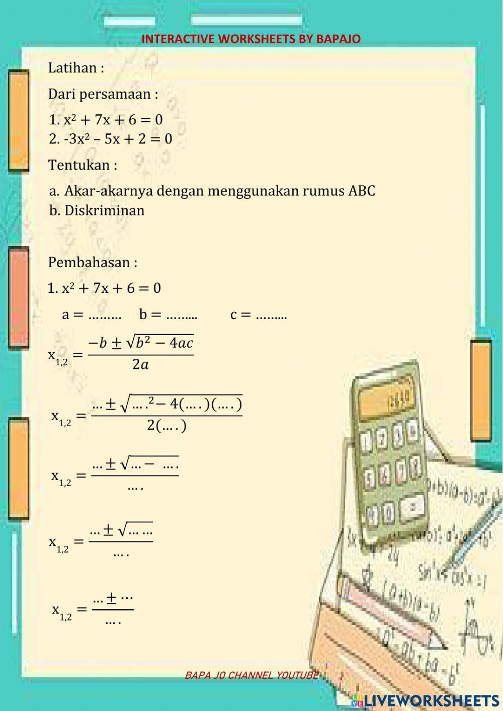 Rumus abc (Rumus Kuadratik)