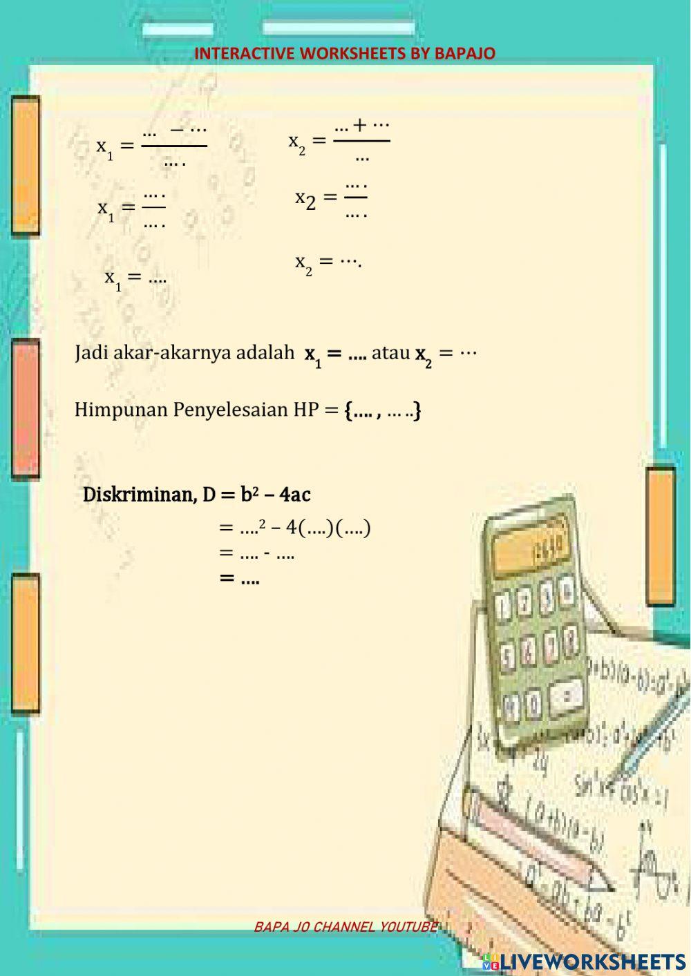 Rumus abc (Rumus Kuadratik)
