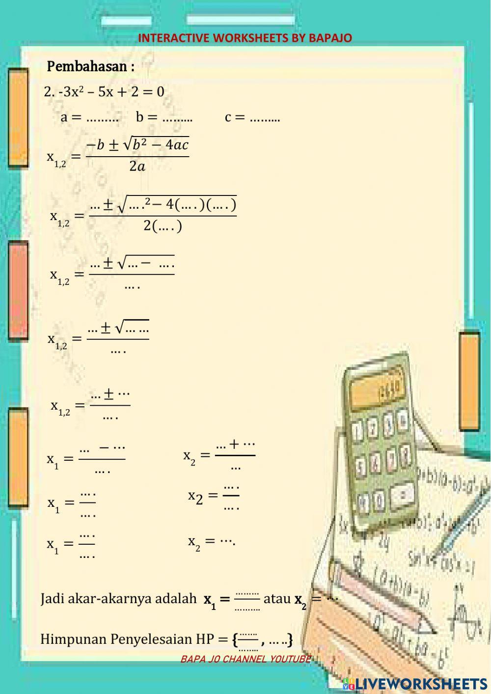 Rumus abc (Rumus Kuadratik)
