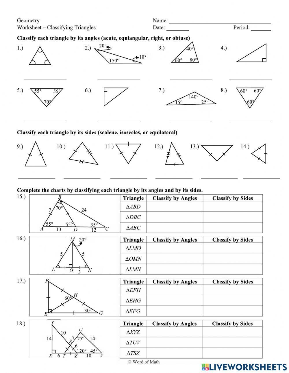 Classifying Triangles Practice