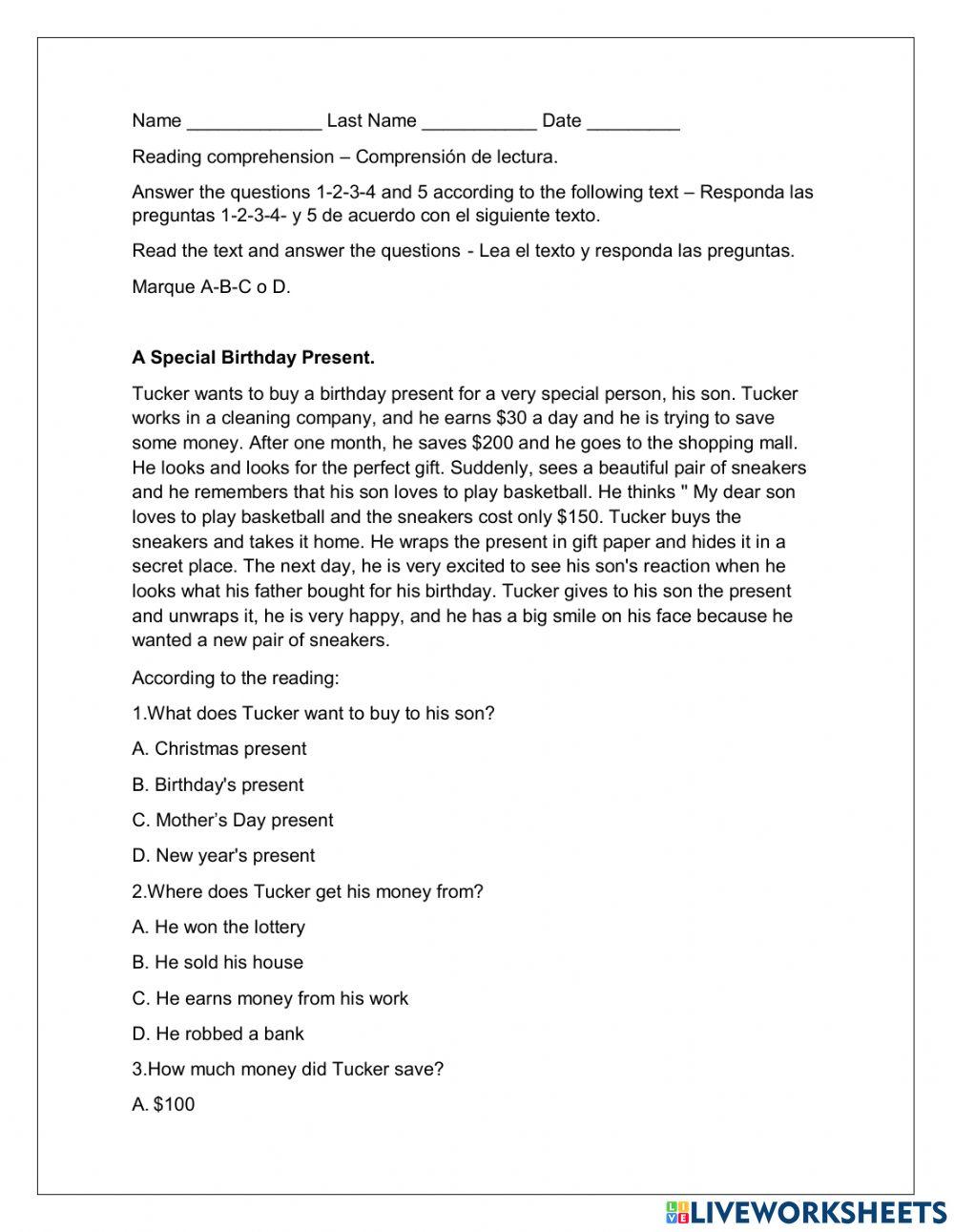 Assessment number one