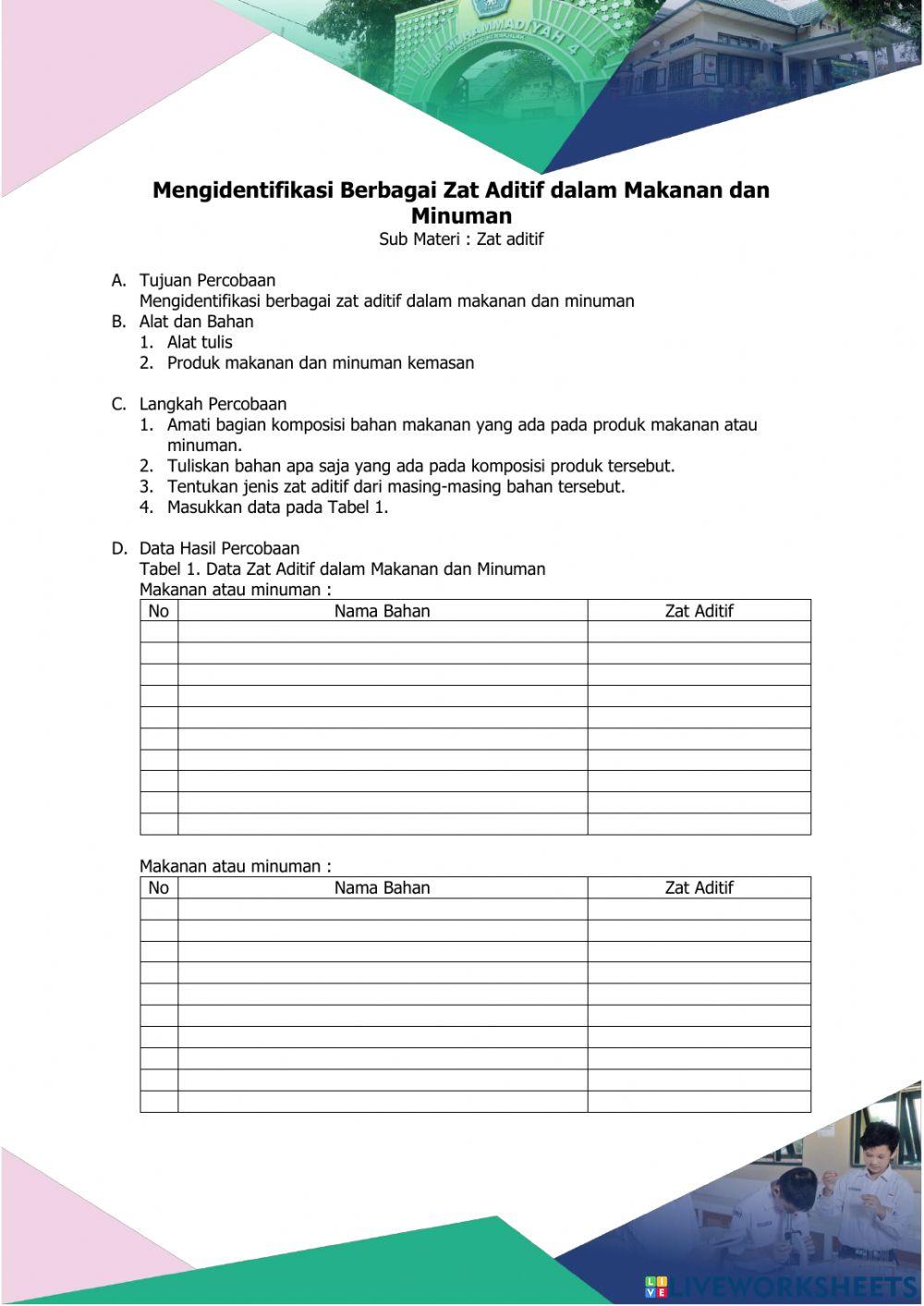 LKPD Zat Aditif Makanan