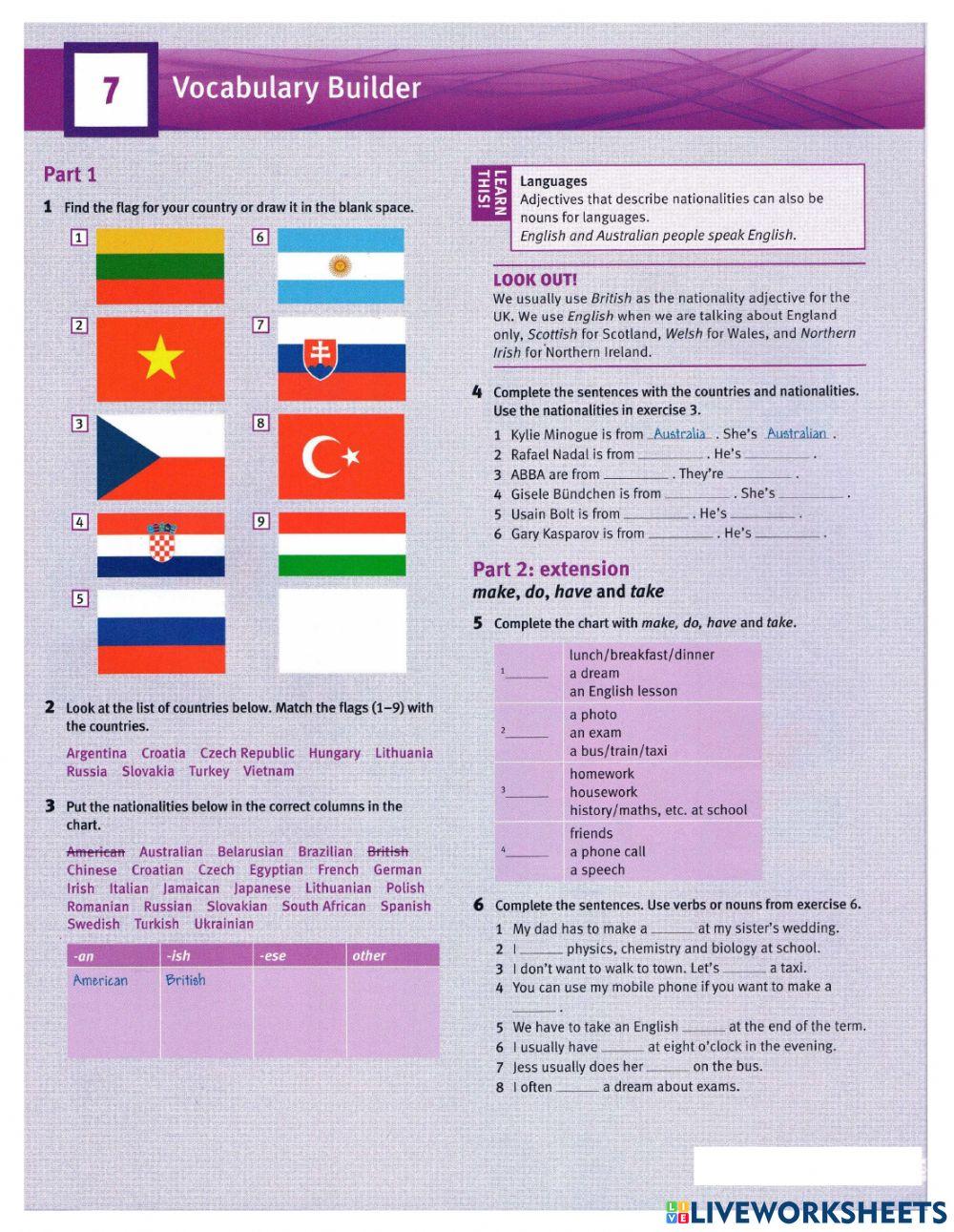 Countries and Nationalities
