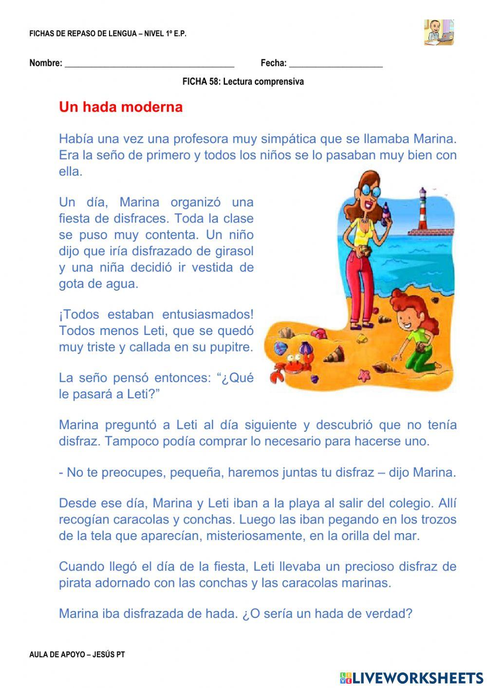 Ficha Lengua 58-1EP-Lectura comprensiva Ficha Lengua 58-1EP-Lectura comprensiva