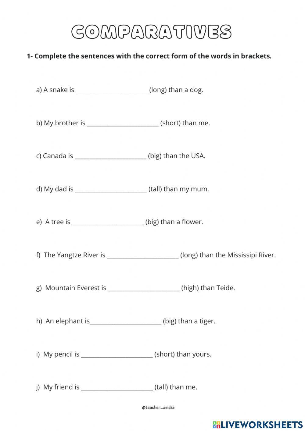 5º U2: Comparatives