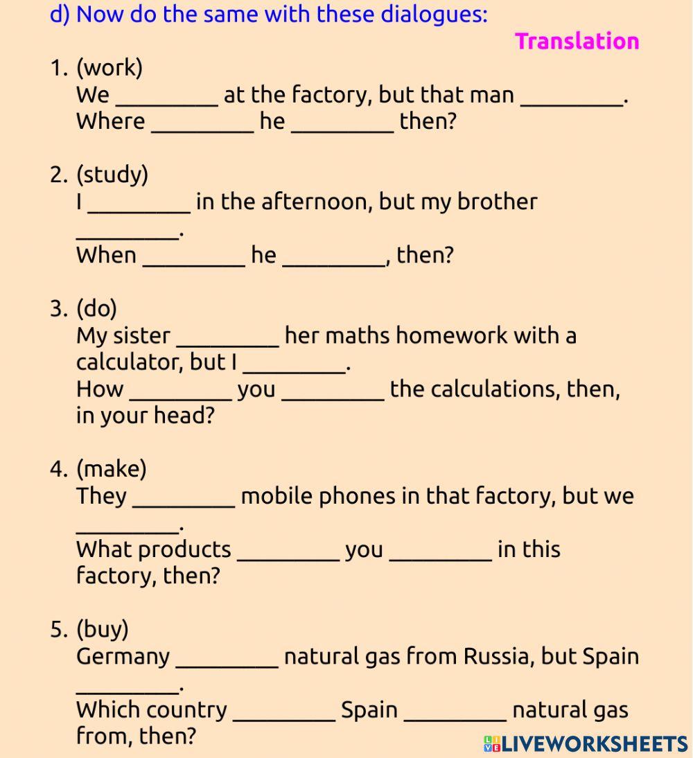 Present simple tutorial 1