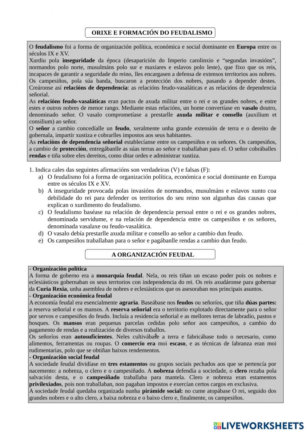 O Feudalismo en Europa