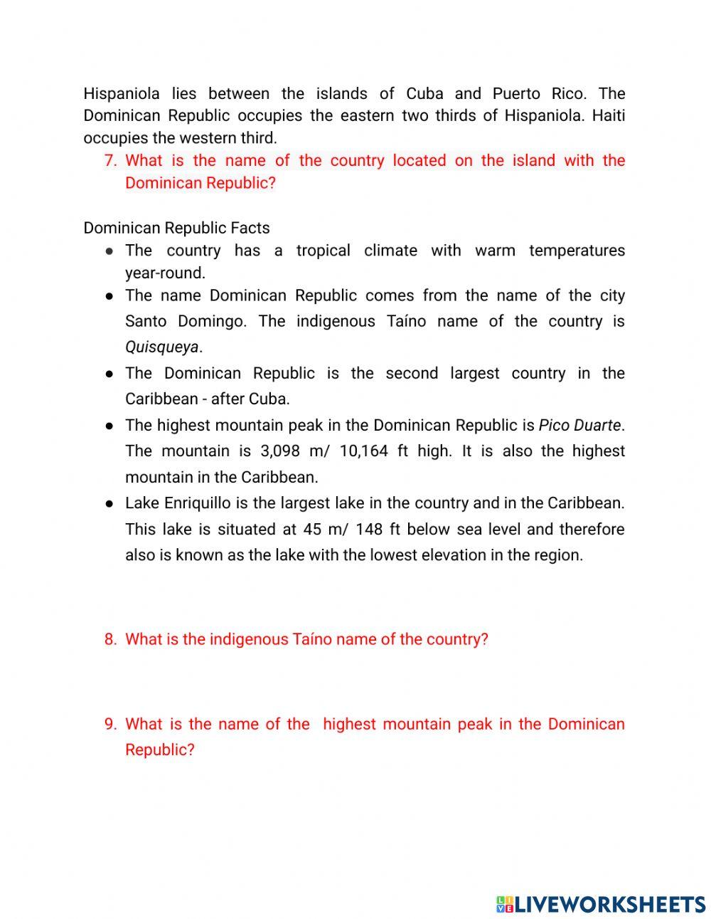 Free Passages About The Dominican Republic