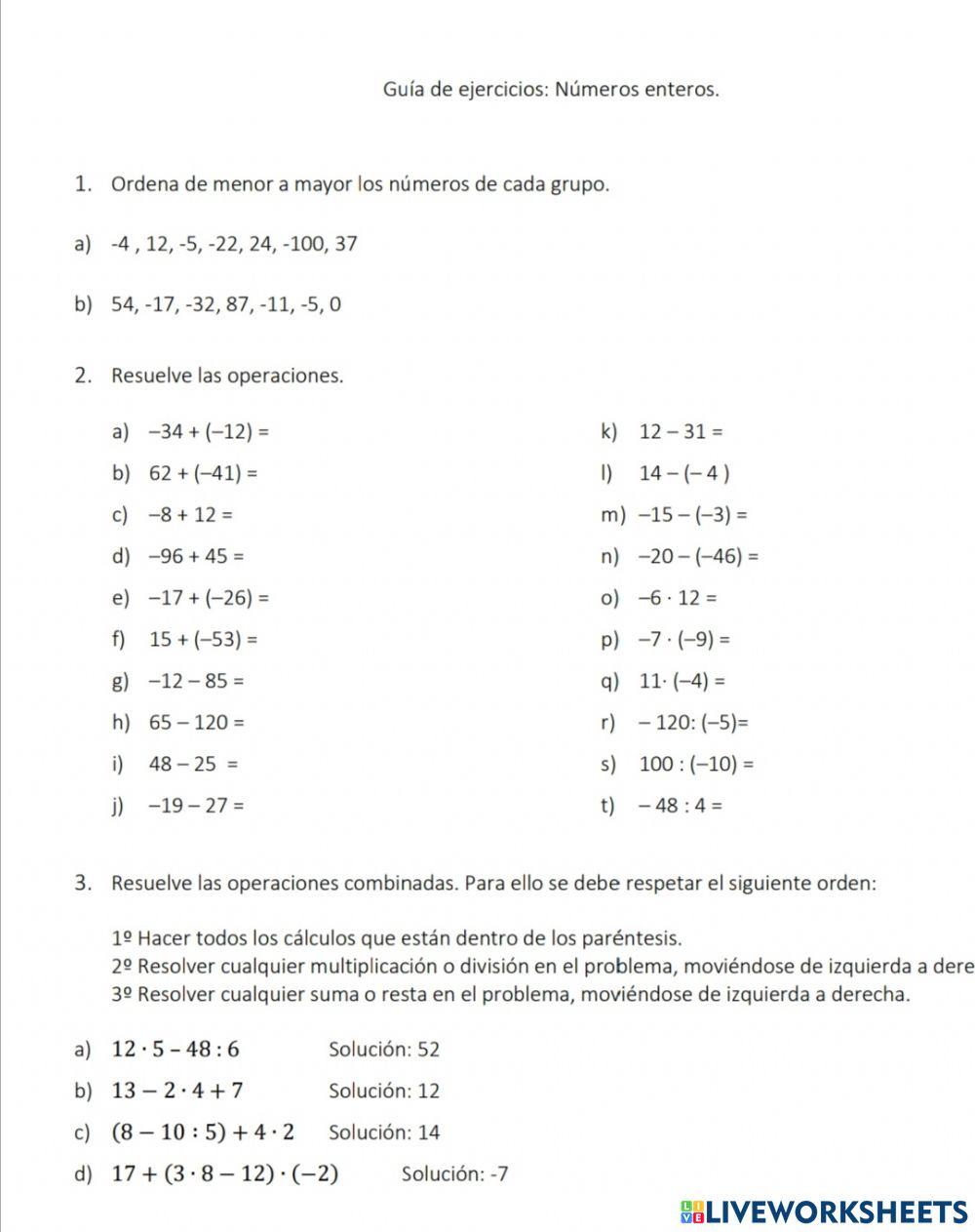 Los números enteros